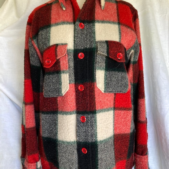LL BEAN vintage wool box plaid shacket~ - Picture 1 of 6